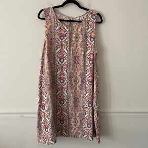 Rachel Zoe 100% Linen Shift Dress Size XL Boho Resort Vacation Beachy Lagenlook